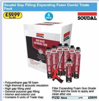 Toolstation Soudal gap filling expanding foam combi trade pack offer