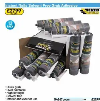 Toolstation Instant nais solvent free grab adhesive offer