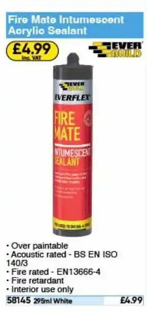Toolstation Fire mate intumescent acrylic sealant ever build offer