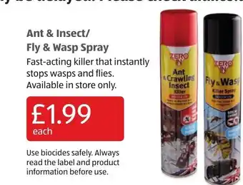 Aldi Ant & Insect/ Fly & Wasp Spray offer