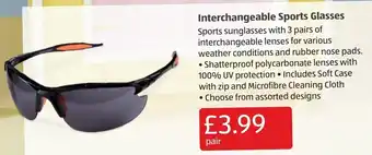 Aldi Interchangeable Sports Glasses offer
