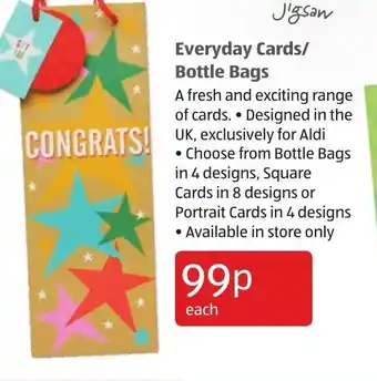 Aldi Everyday Cards/ Bottle Bags offer