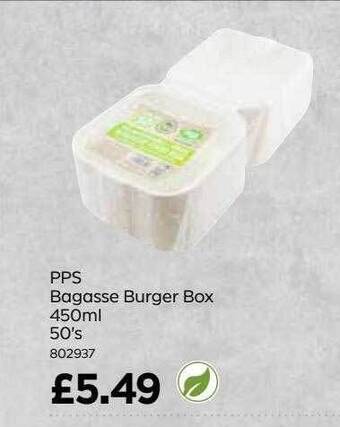 Bestway Pps bagasse burger box offer