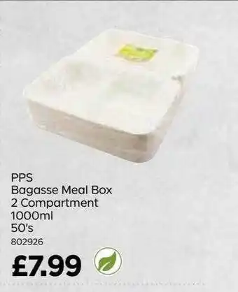 Bestway Pps bagasse meal box 2 compartment offer