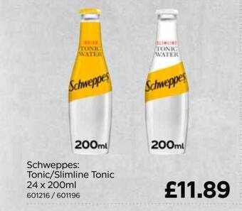 Bestway Schweppes : tonic-slimline tonic offer