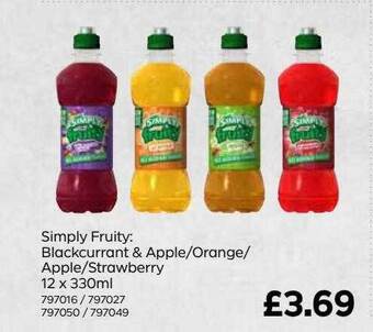 Bestway Simply fruity : blackcurrant & apple-orange-apple-strawberry offer