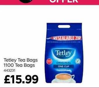 Bestway Tetley tea bags 1100 tea bags offer