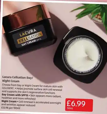 Aldi Lacura Cellsation Day/ Night Cream 50ml offer