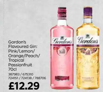 Bestway Gordon's flavoured gin : pink-lemon-orange-peach-tropical passionfruit offer