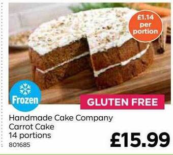 Bestway Handmade cake company carrot cake 14 portions offer