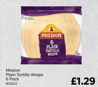 Bestway Mission plain tortilla wraps 6 pack offer