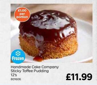Bestway Handmade cake company sticky toffee pudding offer
