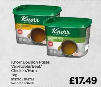 Bestway Knorr bouillon paste : vegetable-beef-chicken-ham offer