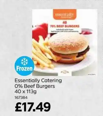 Bestway Essentially catering 0% beef burgers offer