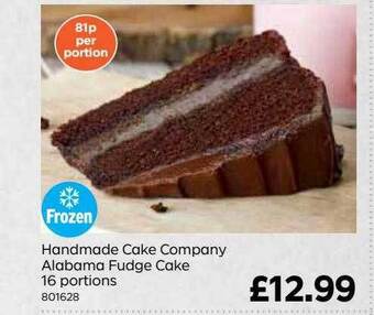 Bestway Handmade cake company alabama fudge cake 16 portions offer