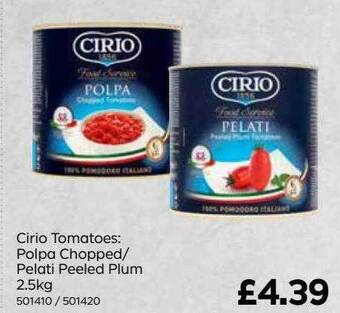 Bestway Cirio tomatoes : polpa chopped-pelati peeled plum offer
