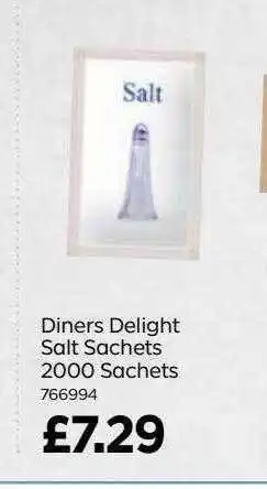 Bestway Diners delight salt sachets 2000 sachets offer
