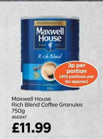 Bestway Maxwell house rich blend coffee granules offer
