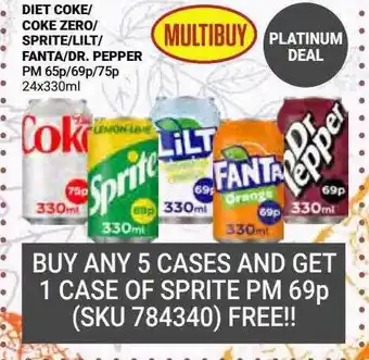 Bestway Diet coke-coke zero-sprite-lilt-fanta-dr. pepper offer