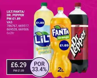 Bestway Lilt-fanta-dr. pepper offer