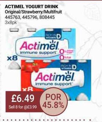 Bestway Actimel yogurt drink offer