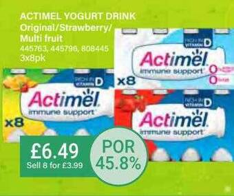 Bestway Actimel yogurt drink offer