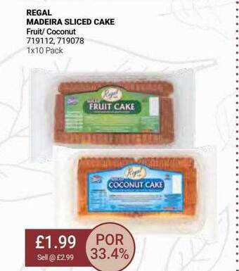 Bestway Regal madeira sliced cake offer