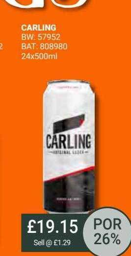 Bestway Carling offer