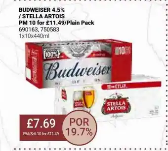 Bestway Budweiser 4.5%-stella artois offer