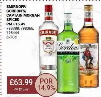 Bestway Smirnoff-gordon's-captain morgan spiced offer