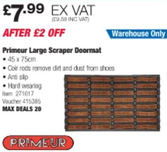 Costco Primeur Large Scraper Doormat offer
