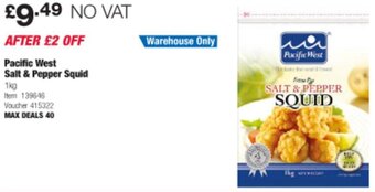 Costco Pacific West Salt & Pepper Squid 1kg offer