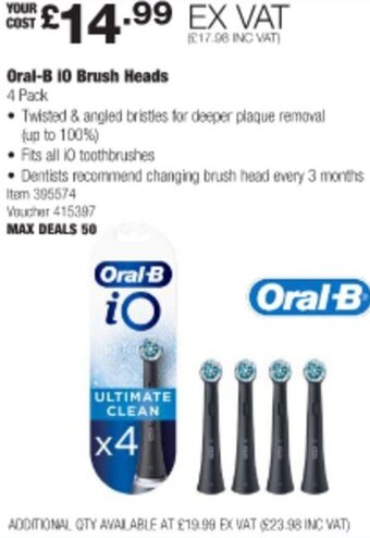 Costco Oral-B iO Brush Heads offer