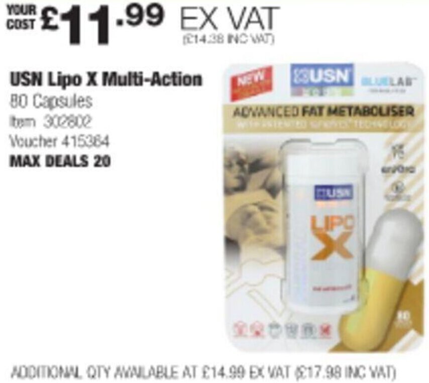 USN Lipo X MultiAction offer at Costco