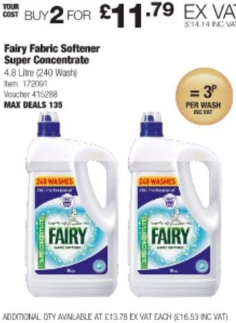 Costco Fairy Fabric Softener Super Concentrate 4.8 Litre offer