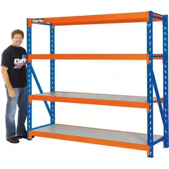 Clarke cs4700bo industrial shelving with 4 laminate board shelves