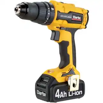 Machine Mart Clarke con180li 18v brushless combi drill/driver & hammer drill with 2 x 4ah batteries offer