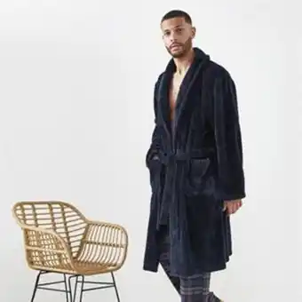 Home Bargains Jeff&co by jeff banks: navy waffle robe - men's offer