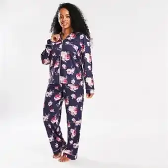 Home Bargains Midnight bloom: ladies pyjamas - floral velour offer