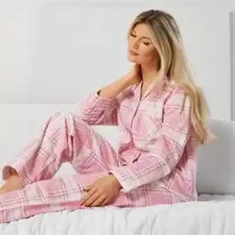 Home Bargains Jeff&co by jeff banks: pyjamas pink check flannel offer