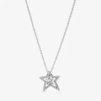 Pandora Pavé asymmetric star collier necklace offer