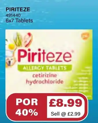 Bestway Piriteze 6x7 tablets offer