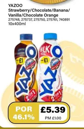 Bestway Yazzoo Strawberry/ Chocolate/ Banana/ Vanilla/ Chocolate Orange 400ml offer