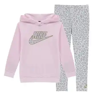 Sports Direct Nike fleece hoodie and leggings set baby girls offer