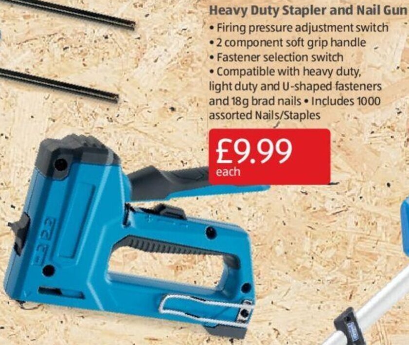 Heavy Duty Stapler And Nail Gun offer at Aldi