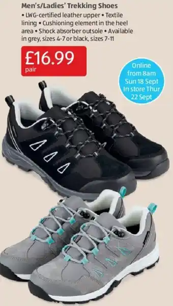 Aldi Men's/Ladies' Trekking Shoes offer