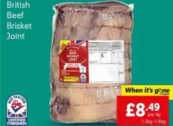 Lidl British Beef Brisket Joint 1.2kg-1.6kg offer