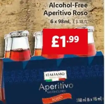 Lidl Italiamo Alcohol-Free Aperitivo Roso 6 x 98ml offer
