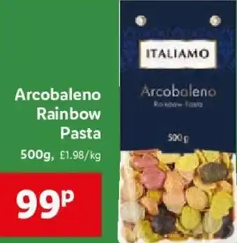 Lidl Arcobaleno Rainbow Pasta 500g offer
