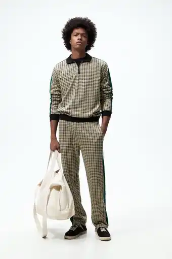 ZARA Check polo shirt with zip offer